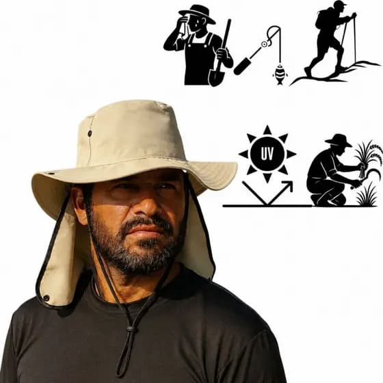 Chapéu Pescador Camping Australiano Proteção Pescoço
