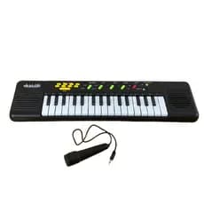 Teclado Piano Preto Musical Infantil Eletrônico 32 Teclas Com Microfone Para Criança