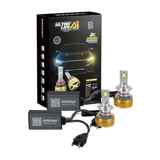 Par de Lâmpadas Ultraled A.I. H7 3000K~8000K 5000LM 12V Shocklight - SLL-H7-AI