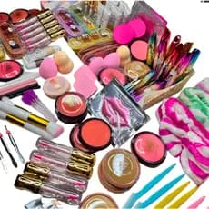 Meikê Kit Maquiagem Barata Completo Presente: Namorada, Aniversários: 20 Itens - Base, Blush, Gloss, Rimel