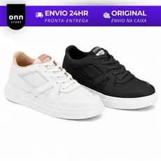 Tênis Feminino Moleca Original - Moderno Casual e Confortável Sneaker Lançamento Moda Preto e Branco