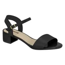Sandália Moleca Feminina Casual Salto Bloco Baixo Preto Brilho Elegante Tendência Moda Blogueirinha