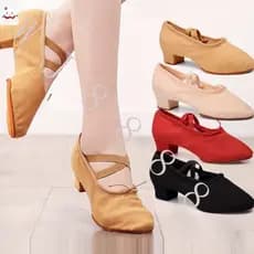 3CM Sapatos De Dança De Jazz Esticados De Couro Genuíno Para Mulheres T-strap Ballet Lyrics Dance Shoes Teacher Sandals