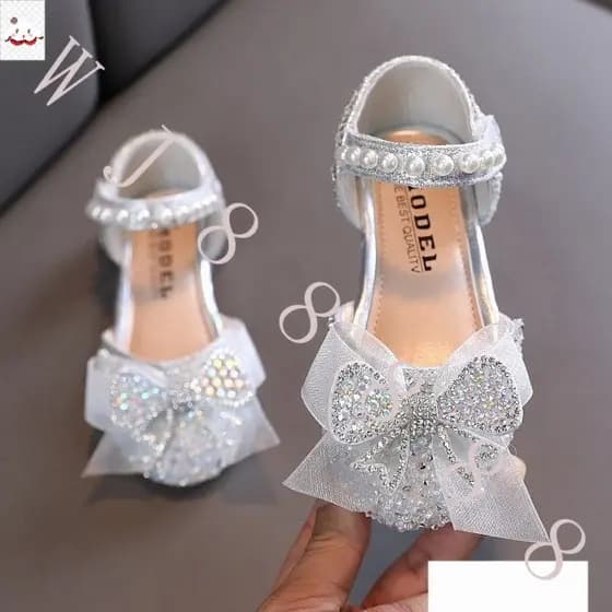 Sandália Infantil Meninas Elegante Pérola Arco Princesa Sapatos Aniversário Festa De Casamento Sapatos De Dança