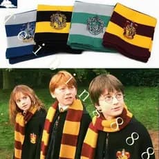 Harry Potter Scarf Gryffindor Slytherin Hufflepuff Ravenclaw Crachá Cachecol Acessórios