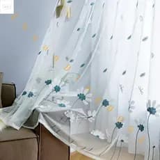 Cortina Transparente Com Padrão De Flor TIANCHUANG , Cortinas De Janela Transparentes Margaridas , De Tule De Gaze Român