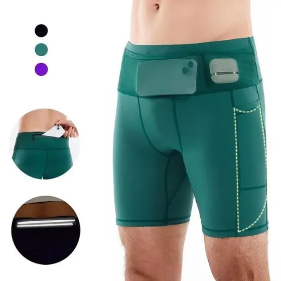 (6 Bolsos) Shorts Esportivos Masculinos De Secagem Rápida Para Maratona , Corrida , Ciclismo , Compressão