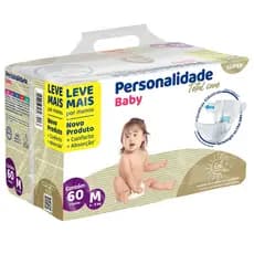 Fralda Descartável Personalidade Baby Total Care Bag -  Tamanho M - 60 Unidades