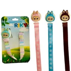 KIT C/2 Prendedores de Chupeta RIKY LABUBU Infantil - Menino e Menina SORTIDOS