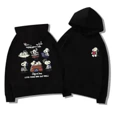Americano Preguiçoso Solto Chique Desenho Animado Snoopy Moletom Unissex Outono Com Capuz