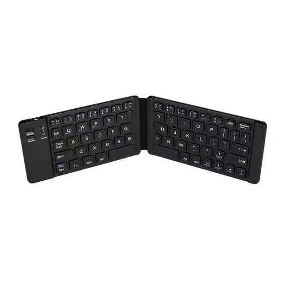 Teclado sem fio, preto portátil dobrável tamanho pequeno teclado Bluetooth sem fio para //