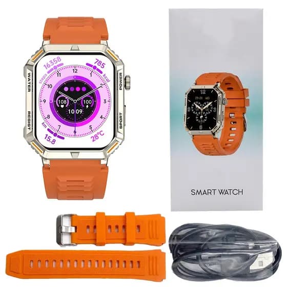 smartwatch feminino/homem De Exibição 1.96 Polegadas Para Todos Os Climas , Monitoramento Saúde E Exercícios Smartwatch