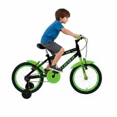 Bicicleta aro 16 foxxer std aço raiada preto e verde