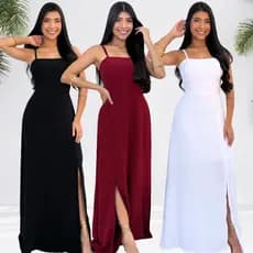 Vestido Dunas Feminino Longo Social Leve Não Precisa Passar Casamento Madrinha Formatura