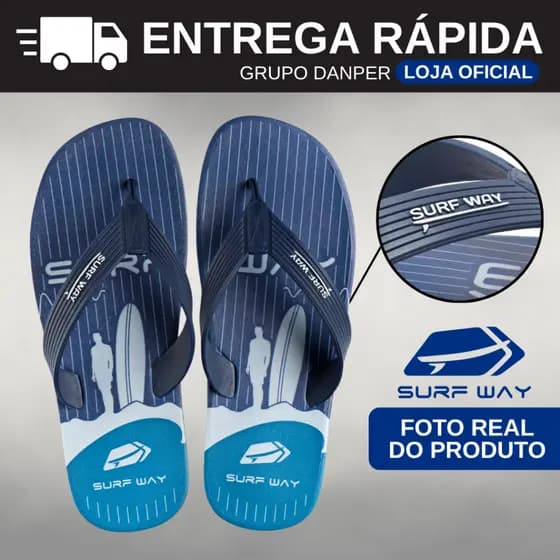 SURF WAY Chinelo de Dedo Masculino Sunset Praia Casual Qualidade Original Nota Fiscal