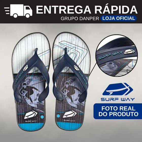 SURF WAY Chinelo Sandália de Dedo Masculino Malibu Praia Qualidade Original