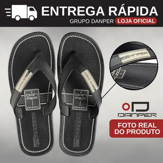 DANPER Chinelo Sandália de Dedo Masculino Mônaco Original Qualidade Casual Nota Fiscal