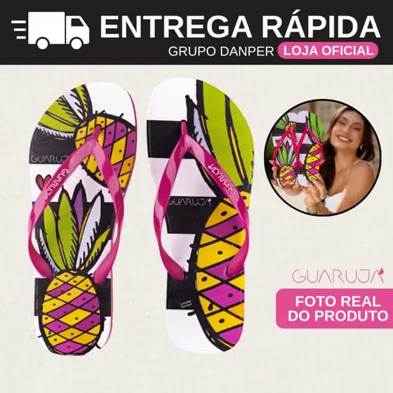 GUARUJÁ Frutas Chinelo de Dedo Feminino  Praia Casual Qualidade