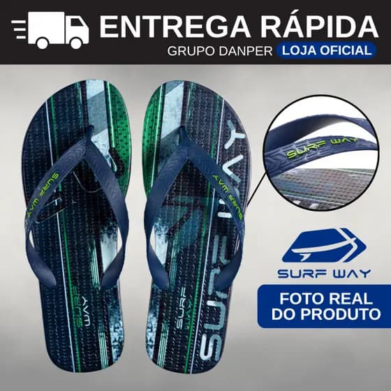 SURF WAY Rio Chinelo de Dedo Masculino  Praia Casual Qualidade