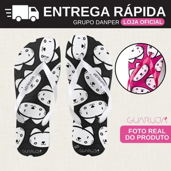 GUARUJÁ Mascotes Chinelo de Dedo Feminino  Praia Casual Qualidade