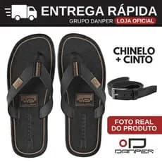 COMBO Chinelo + Cinto Masculino Original Confortável Danper Presente Para Homem Pai Namorado