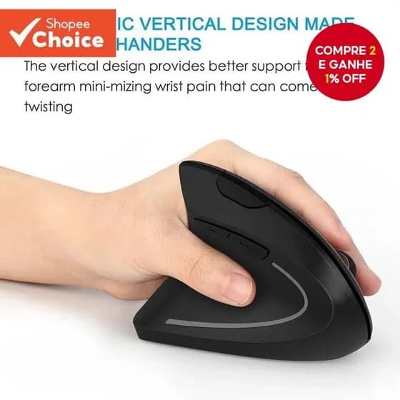 Vertical Sem Fio USB Mouse Ergonômico Portátil PC Gamer Para Computador Colo Superior Notebook Mouse Gamer