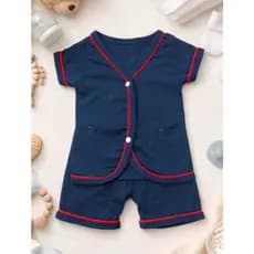 Pijama de Blogueirinho Bebê Menino Algodão Body Botões + Short Confortável 2 a 4 Meses