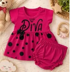 Vestido de Bebê Menina Mêsversário Estiloso Diva Com Calcinha Puro Luxo