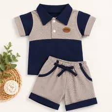 Conjunto Bebê Masculino Polo e Shorts Roupa Infantil Menino Verão Confortável