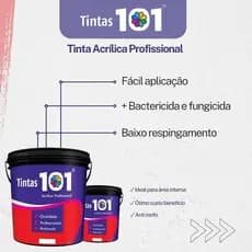 Tinta acrílica 18 Litros internas Economica tintas 101 Paredes Secagem Rapida Prossional