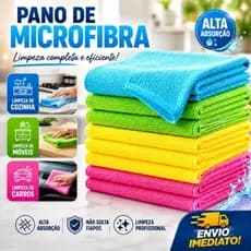 Pano De Limpeza Microfibra Multiuso Toalha Alta 25x25 Absorção Direto De Fábrica