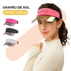 Liouty boné Top reflexivo esportes Fitness boné chapéu de sol oco chapéu protetor solar duro borda UPF50+