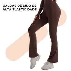 Liouty Calça legging flare academia Femininas Cintura Alta Rápida Secagem Tecido respirável e confortável Modela Bumbum