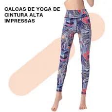 Liouty Leggings Esportivas Estampadas de Cintura Alta Para Levantamento de Quadril de Ioga Ginástica (CK02)