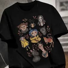 Camiseta Coraline e o Mundo Secreto Blusa Infantil 100% Algodão Camisa Filme Desenho