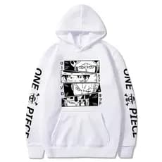 Moletom Canguru One Piece Luffy Zoro Blusão Anime Casaco Blusa de Frio Unissex