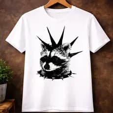 Camiseta Rock Guaxinim Punk Camisa Masculina Blusa Feminina T-shirt 100% Algodão Street