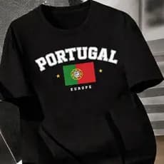 Camiseta Portugal Masculina Seleção 100% Algodão Blusa Copa Do Mundo Camisa Feminina Time