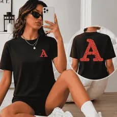 Camiseta Beijos Casal Blusa Namorados Estampada Feminino 100% Algodão Camisa Masculino Inicial