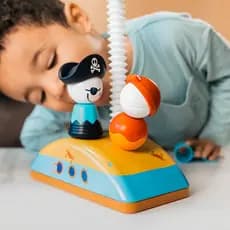 Brinquedo magnético infantil navio pirata estimula coordenação motora criatividade seguro 18 meses+