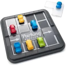 Jogo de lógica Parking Puzzler infantil com 60 desafios concentração quebra cabeça de carros 6 anos+