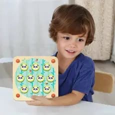 Brinquedo educativo 2 em 1 jogo da memória e velha em madeira para lógica infantil 3 anos+