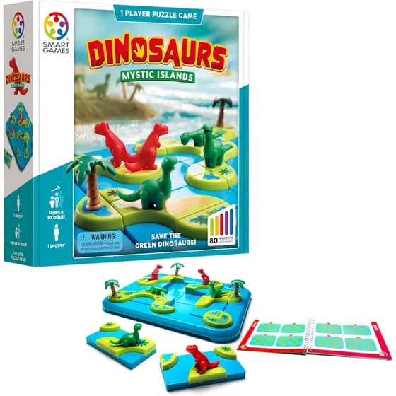 Quebra cabeça dinossauro jogo educativo com 80 desafios lógica raciocínio infantil 6 anos+
