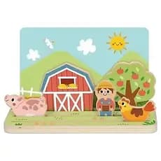 Jogo infantil fazendinha educativo 3D espaço distância animais madeira lógico criativo seguro 3anos+