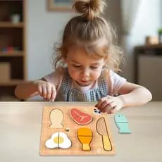 Cortando alimentos madeira brinquedo infantil faz de conta cozinha estimula coordenação motora 12m+