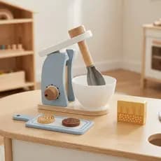 Brinquedo Batedeira De Madeira Infantil Cozinha Faz De Conta