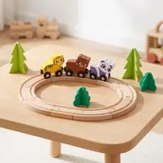 Brinquedo Trem Madeira Infantil Animais Coordenação Motora