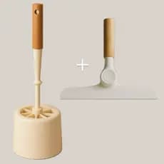 KIT BANHEIRO - ESCOVA SANITÁRIA + RODO PARA BOX BAMBU