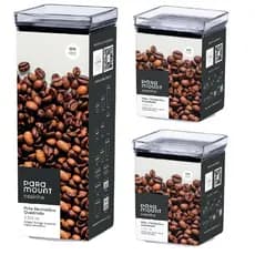Kit 3 Potes Herméticos Acrílico Armazenar Alimentos 2.200ml/1.000ml Paramount