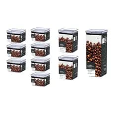 Kit 10 Potes Herméticos  Quadrado Potes Empilháveis Organização Cozinha